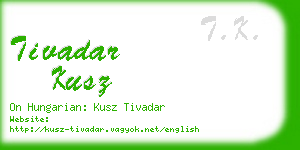 tivadar kusz business card